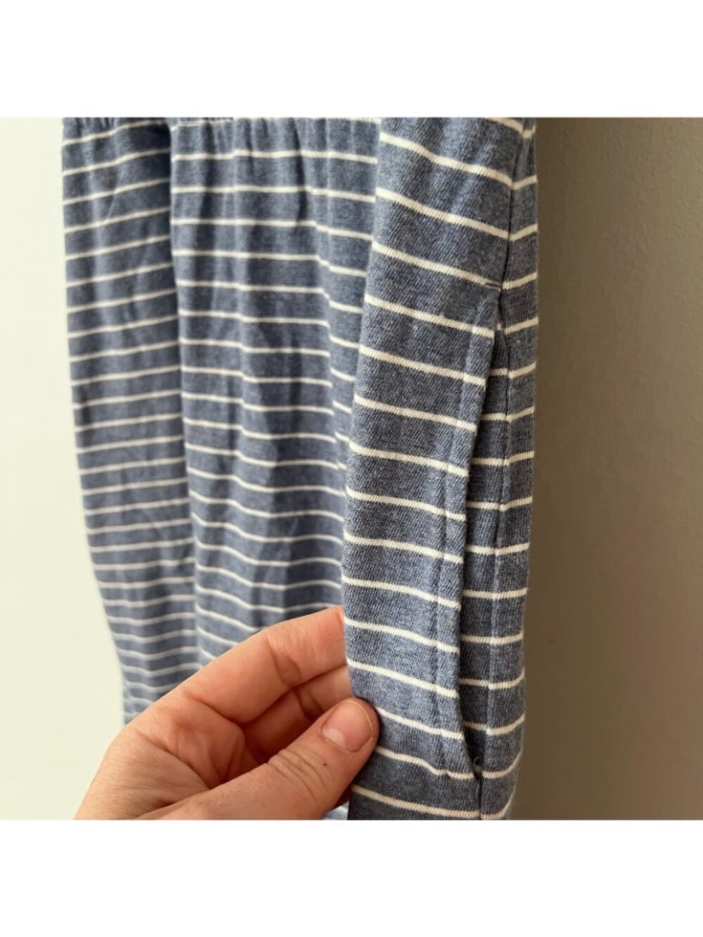 J. Crew Blue Striped Strappy Cotton Jersey Midi Dress Women's Size Medium - Picture 3 of 10